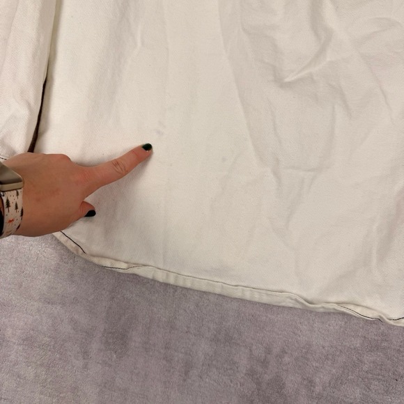 Carhartt Jacket Men's Small White Denim Work in Project Chalk Shirt Jac - Picture 9 of 13